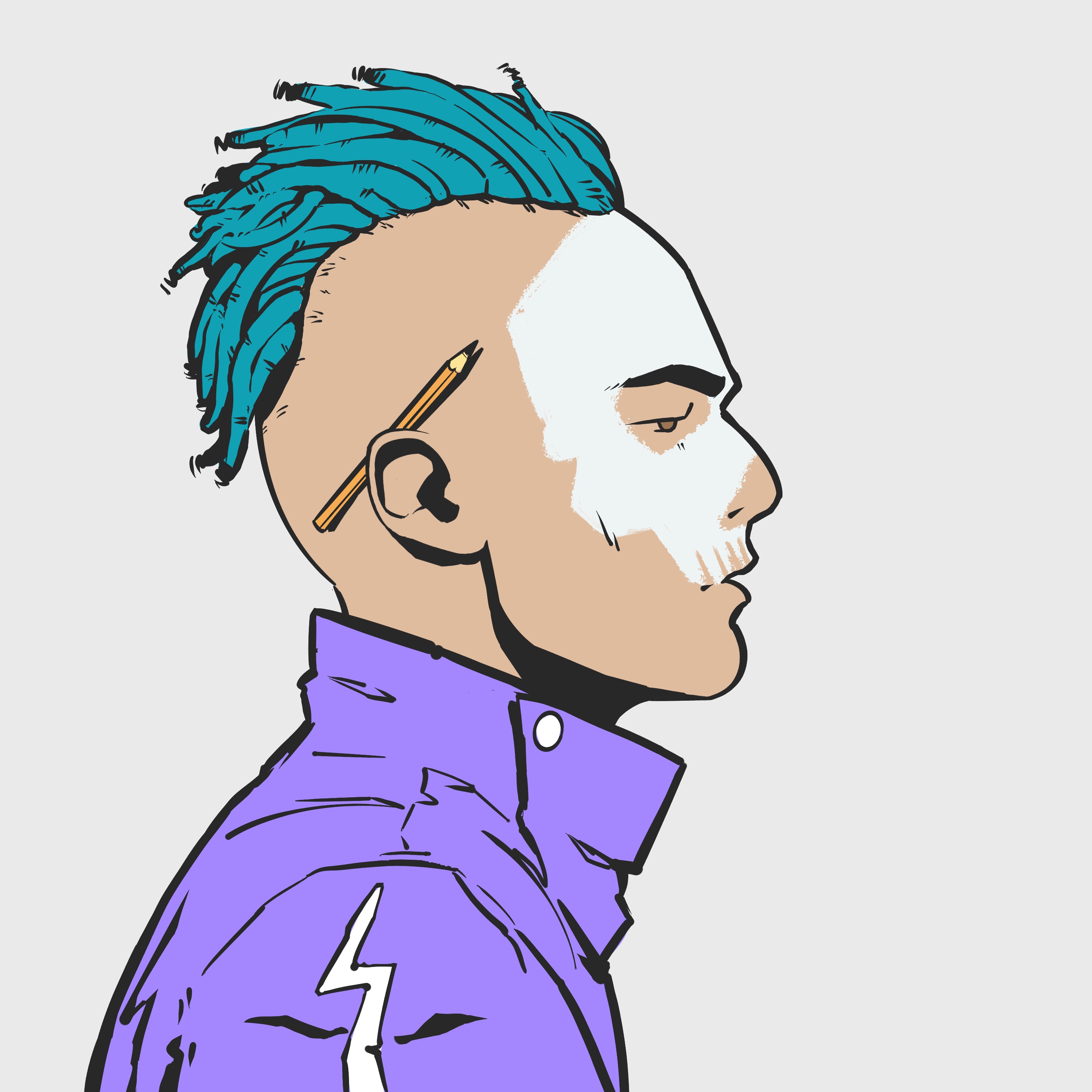 Human male with pencle behind his ear